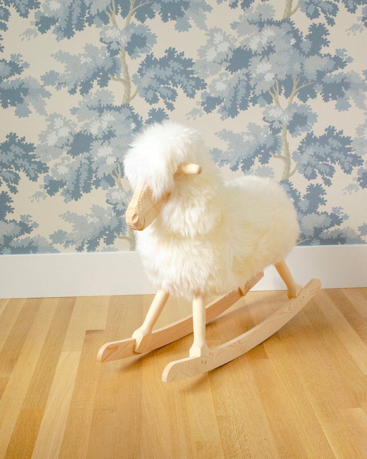 Rocking Sheep in White, Dense Wool by Povl Kjer - Maude Kids Decor