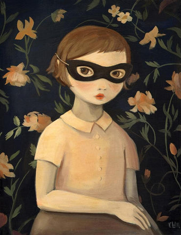 Archival Print | Masked Evaline With Floral Wallpaper by Emily Winfield Martin - Maude Kids Decor