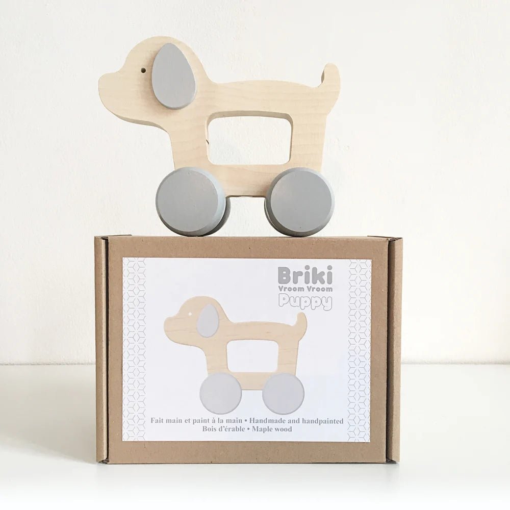 Wooden Puppy Rolling Toy by Briki Vroom Vroom - Maude Kids Decor