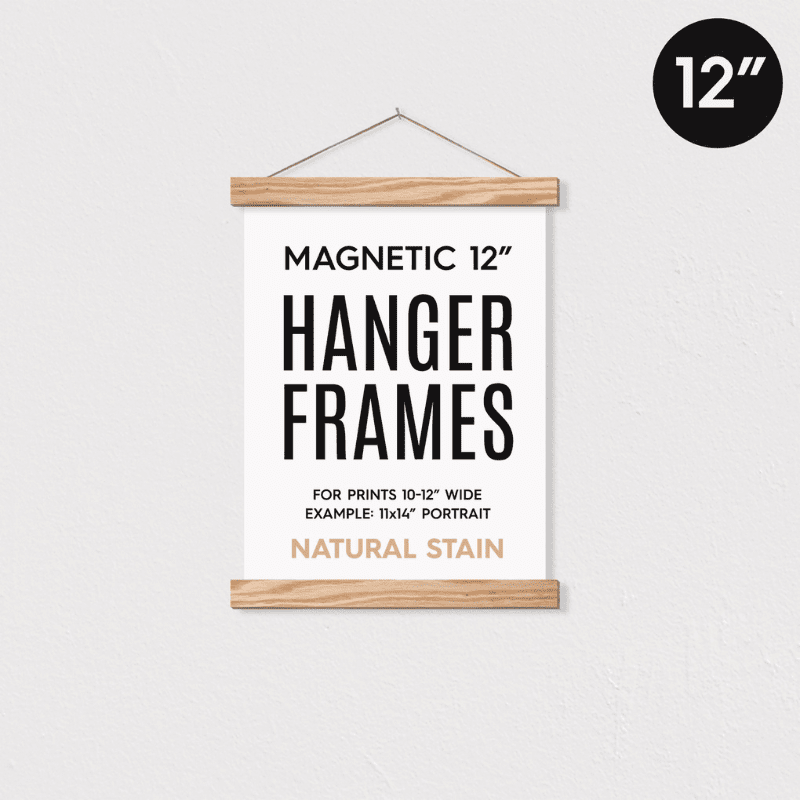 12" Poster Hanger Natural Wooden Oak by Hanger Frames - Maude Kids Decor