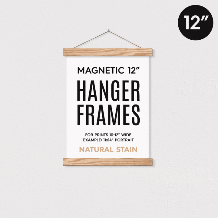 12" Poster Hanger Natural Wooden Oak by Hanger Frames - Maude Kids Decor