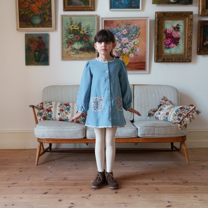 Velvet Jules Dress | Eggshell by Little Cotton Clothes