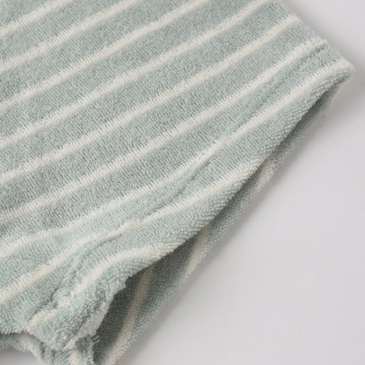 Gio Romper | Seafoam Terry Stripe by Rylee &amp; Cru