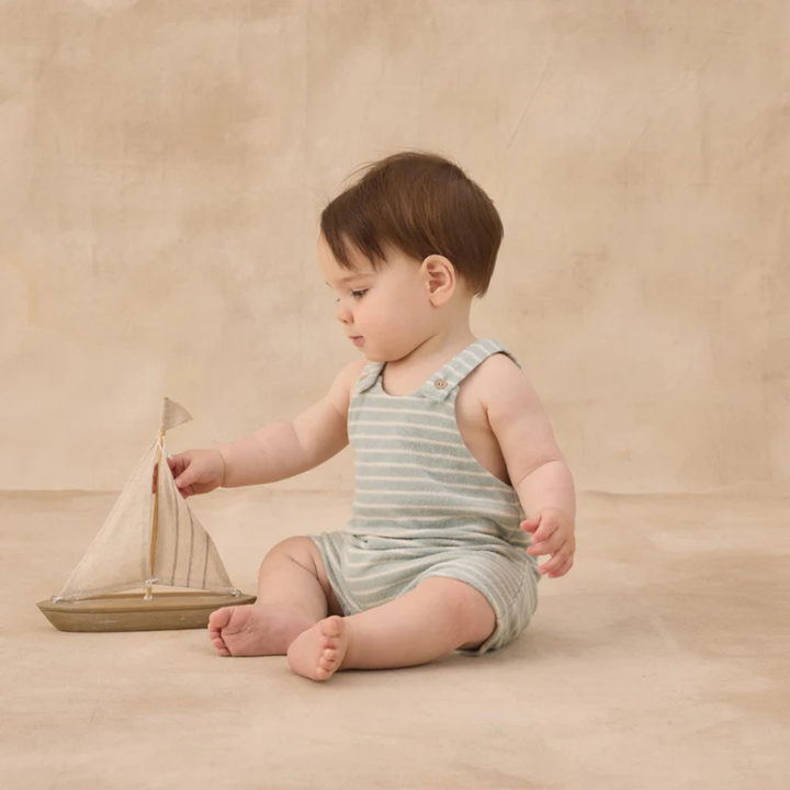 Gio Romper | Seafoam Terry Stripe by Rylee &amp; Cru