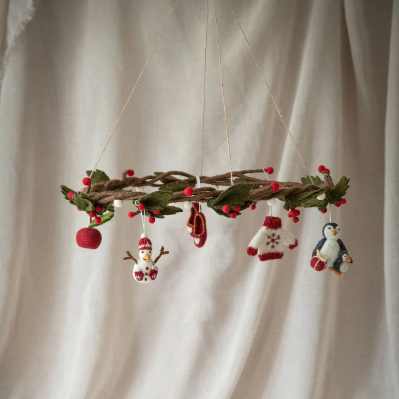 Snowman with Hat and Mittens Christmas Ornament by Én Gry &amp; Sif