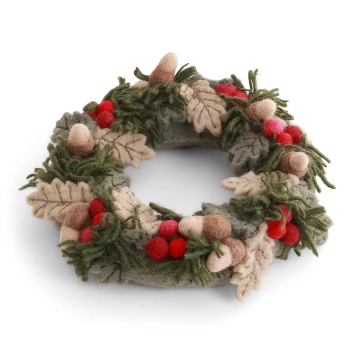 Wreath with Red Berries, Leaves and Acorns by Én Gry &amp; Sif