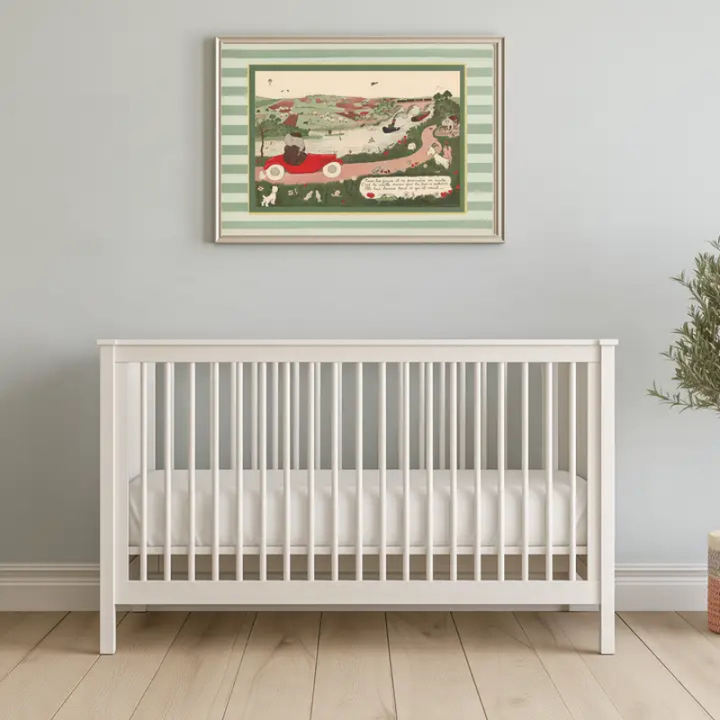 Babar Adventure Nursery Art Print | Driving in the Countryside by Kumo Art Prints