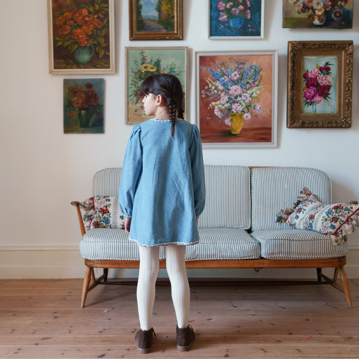 Velvet Jules Dress | Eggshell by Little Cotton Clothes