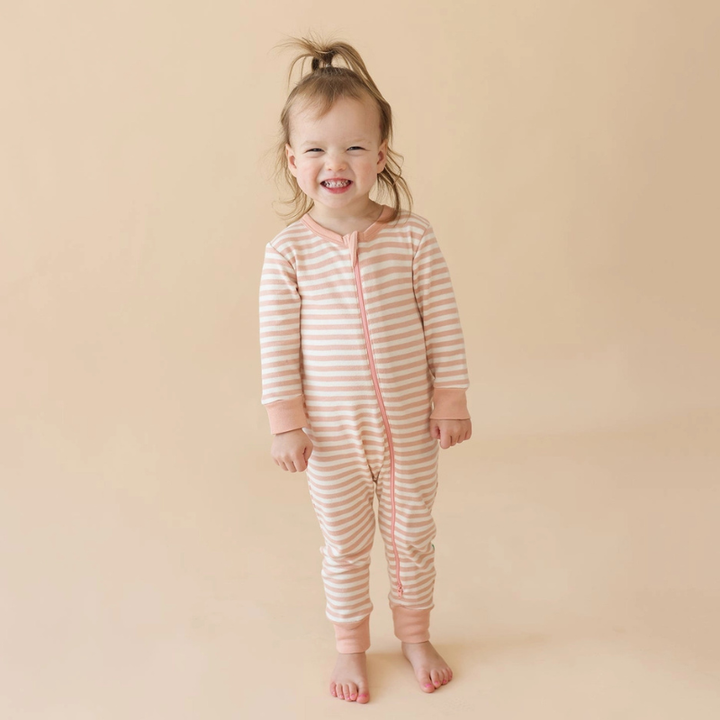 Organic 2-Way Zip Romper | Striped by Parade Organics