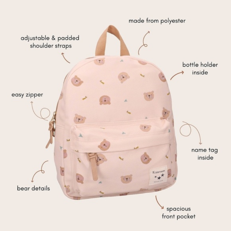 Little Story Kids Backpack (7.3L) | Beige Bears by Kidzroom