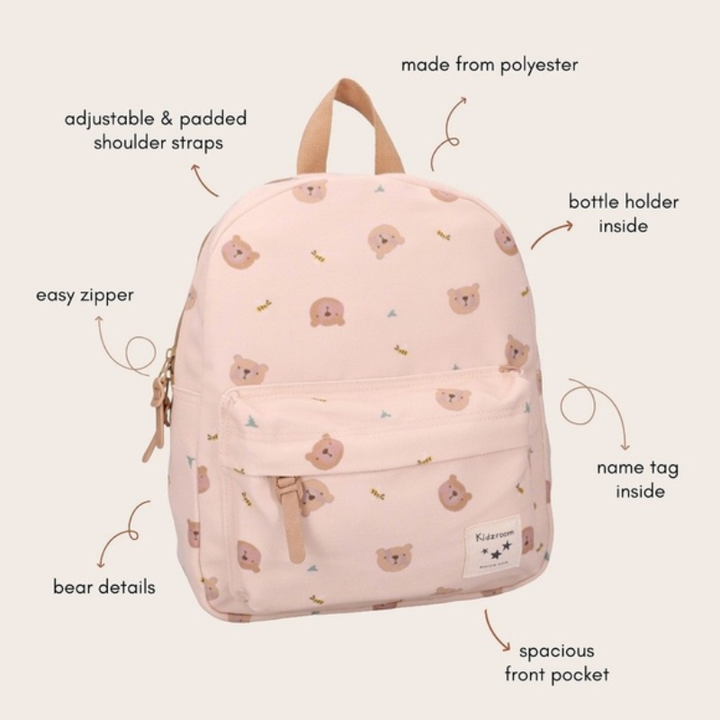 Little Story Kids Backpack (7.3L) | Beige Bears by Kidzroom