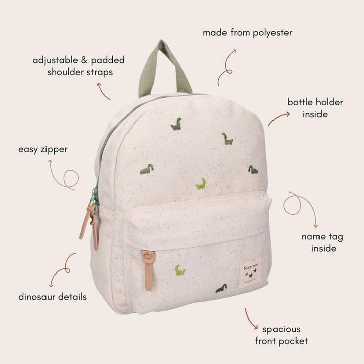 Nostalgia Kids Backpack (7.3L) | Beige Dinosaurs by Kidzroom