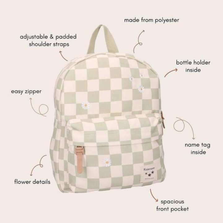 Nostalgia Kids Backpack (7.3L) | Green Check by Kidzroom