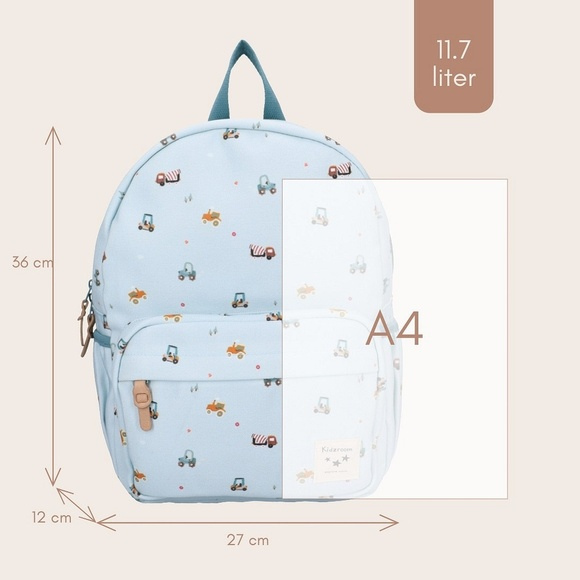 Little Story Kids Backpack (11.7L) | Blue Cars by Kidzroom