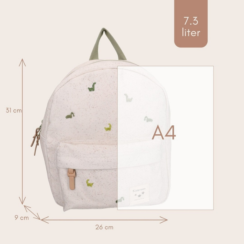 Nostalgia Kids Backpack (7.3L) | Beige Dinosaurs by Kidzroom