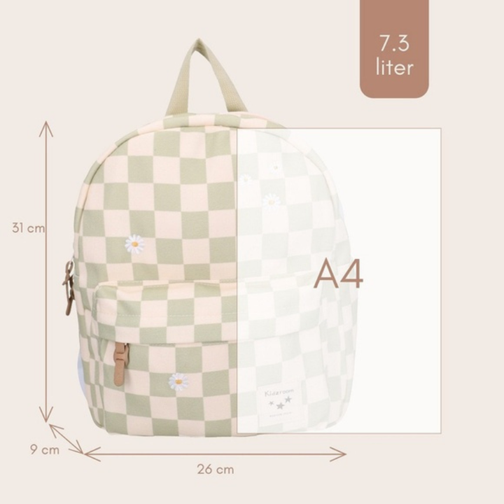 Nostalgia Kids Backpack (7.3L) | Green Check by Kidzroom