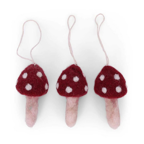 Natural Red Mushrooms (Set of 3) by Én Gry & Sif