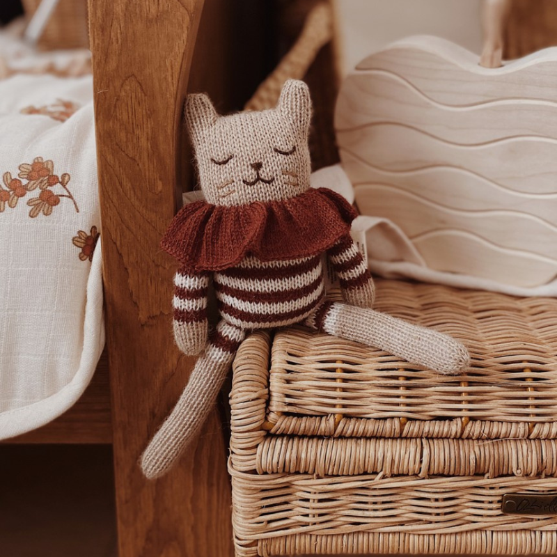 Kitten Alpaca Knit Toy | Sienna Striped Romper by Main Sauvage