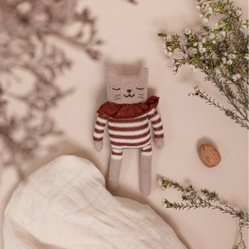 Kitten Alpaca Knit Toy | Sienna Striped Romper by Main Sauvage