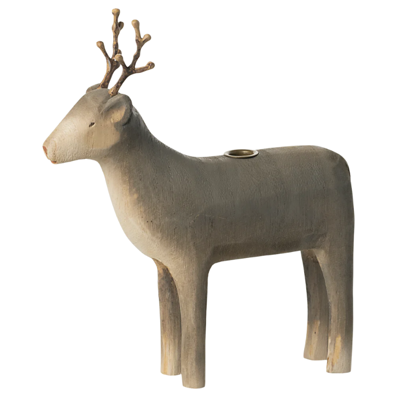 Wooden Candle Holder | Reindeer by Maileg