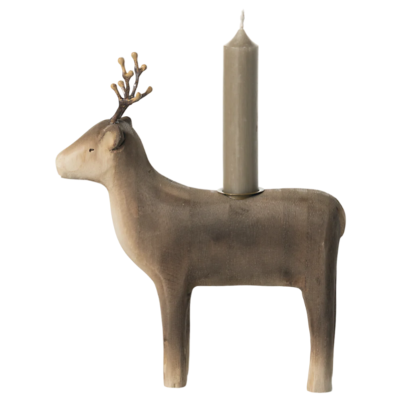 Wooden Candle Holder | Reindeer by Maileg