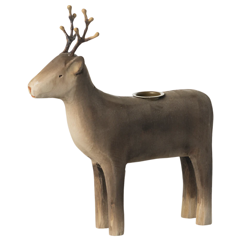 Wooden Candle Holder | Reindeer by Maileg