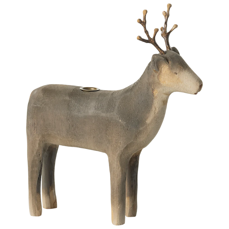 Wooden Candle Holder | Reindeer by Maileg