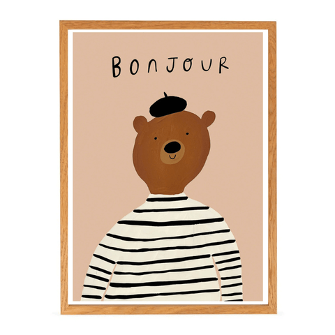 Art Print | Bonjour Bear by Yaya Studio - Maude Kids Decor