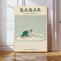 Babar 1930's Vintage Book Art Print | Snowstorm by Kumo Art Prints - Maude Kids Decor