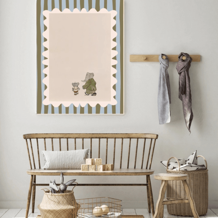 Babar Adventure Nursery Art Print | Babar and Son by Kumo Art Prints - Maude Kids Decor