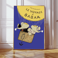 Babar Balloon Adventure Art Print by Kumo Art Prints - Maude Kids Decor
