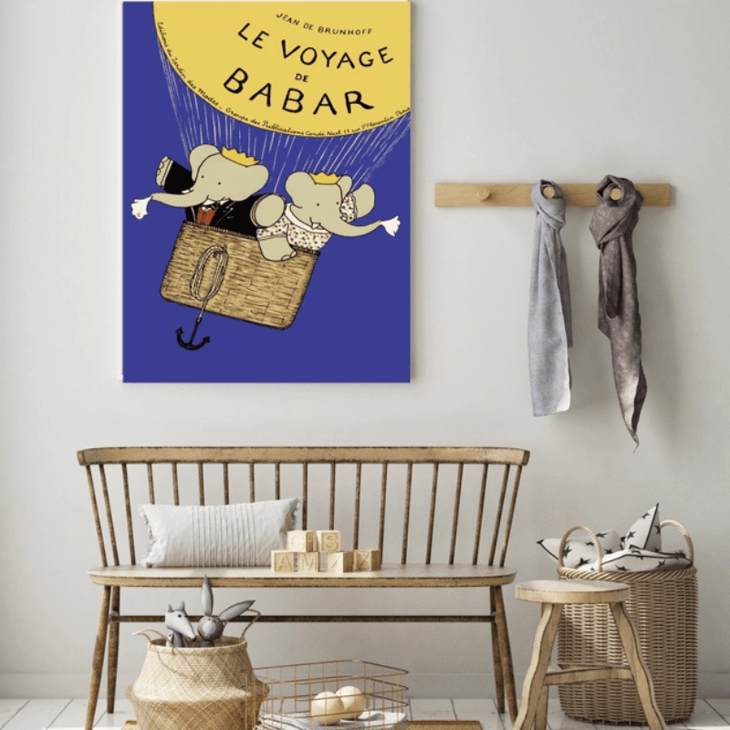 Babar Balloon Adventure Art Print by Kumo Art Prints - Maude Kids Decor