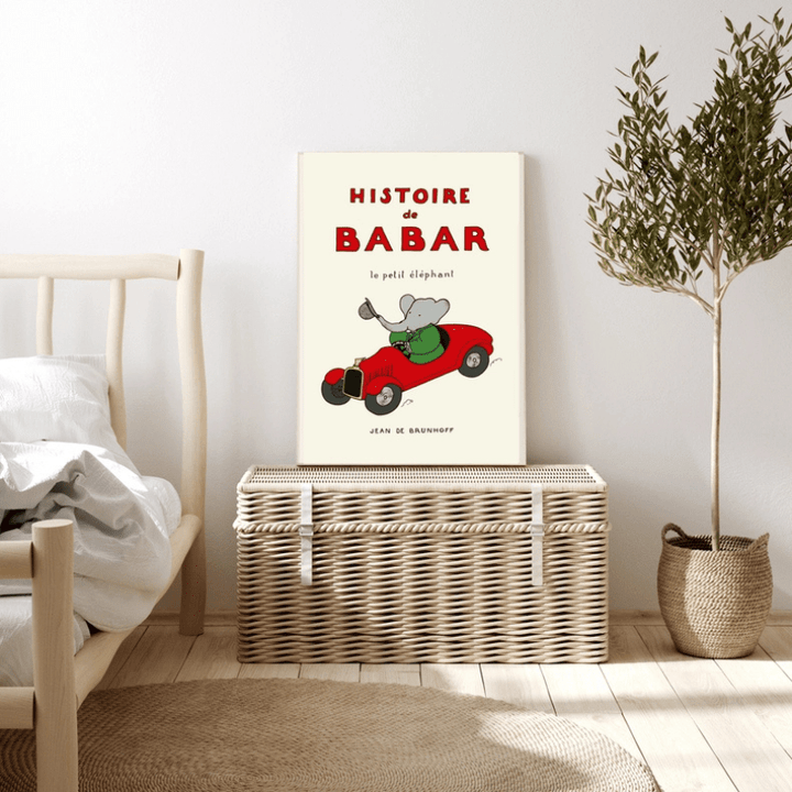 Babar Car Art Print by Kumo Art Prints - Maude Kids Decor