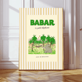 Babar Cream Stripy Nursery Art Print by Kumo Art Prints - Maude Kids Decor