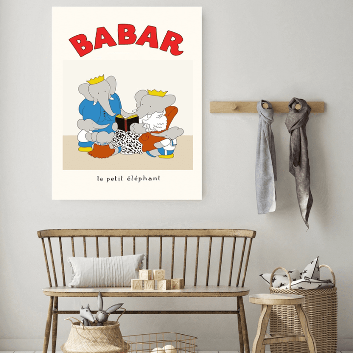 Babar Family Art Print by Kumo Art Prints - Maude Kids Decor