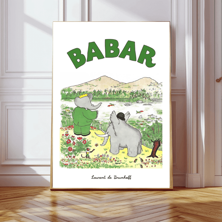 Babar Hippo Spotting Art Print by Kumo Art Prints - Maude Kids Decor