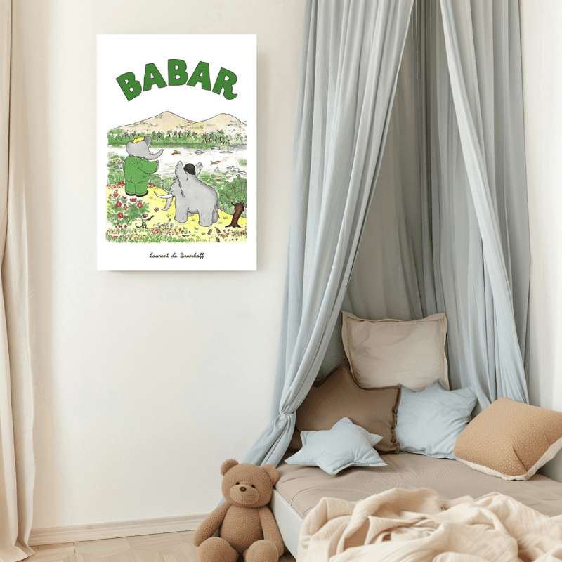 Babar Hippo Spotting Art Print by Kumo Art Prints - Maude Kids Decor