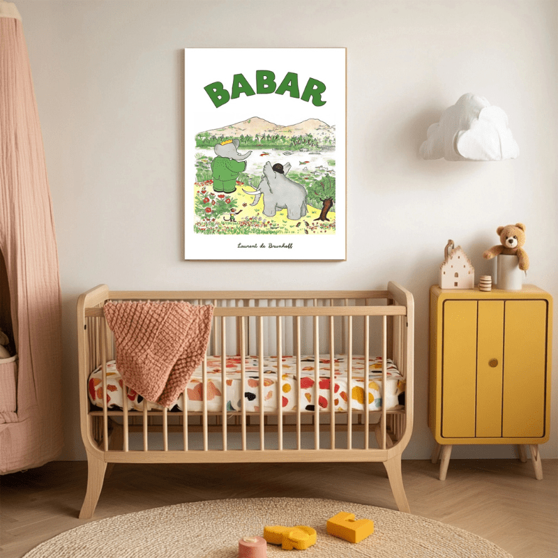 Babar Hippo Spotting Art Print by Kumo Art Prints - Maude Kids Decor