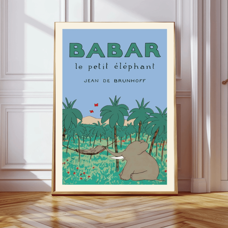 Babar Holiday Art Print by Kumo Art Prints - Maude Kids Decor