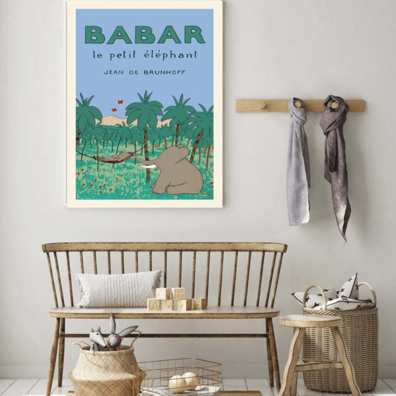 Babar Holiday Art Print by Kumo Art Prints - Maude Kids Decor