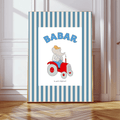 Babar in the Elephant Tractor Art Print by Kumo Art Prints - Maude Kids Decor