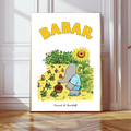 Babar in the Garden Art Print | Sunflower by Kumo Art Prints - Maude Kids Decor