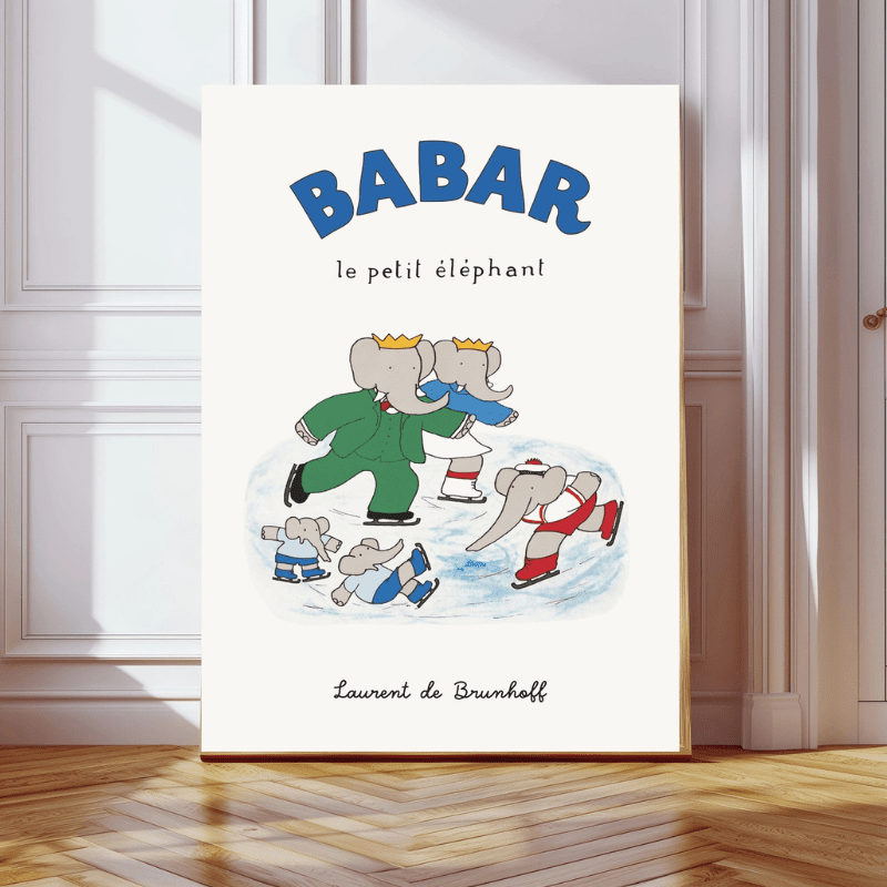 Babar Skating Art Print by Kumo Art Prints - Maude Kids Decor