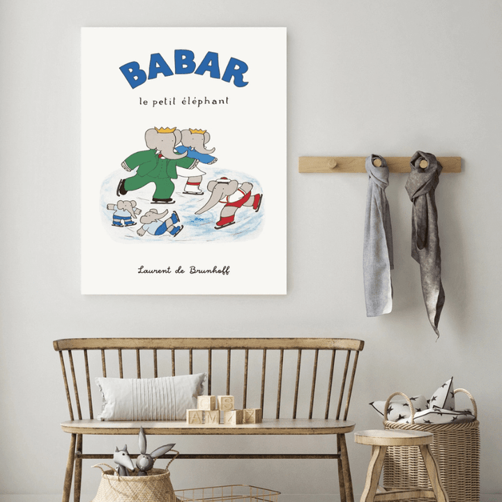 Babar Skating Art Print by Kumo Art Prints - Maude Kids Decor