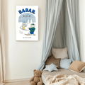 Babar Skiing Art Print by Kumo Art Prints - Maude Kids Decor