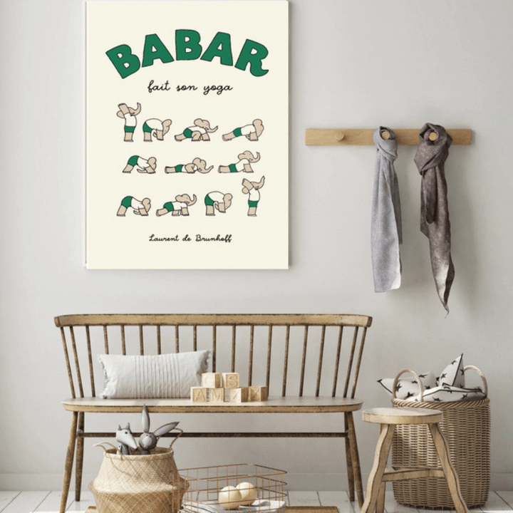 Babar Yoga Art Print by Kumo Art Prints - Maude Kids Decor