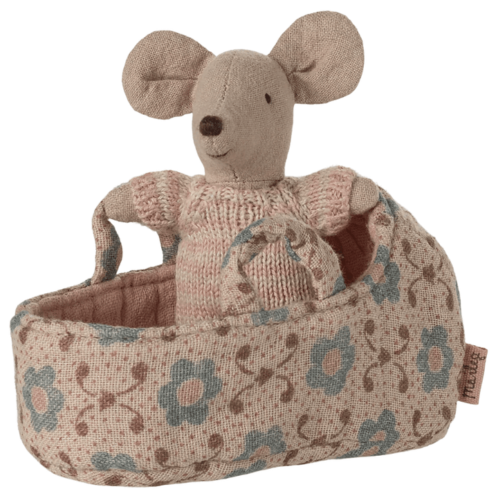 Baby Mouse in Carry Cot by Maileg - Maude Kids Decor