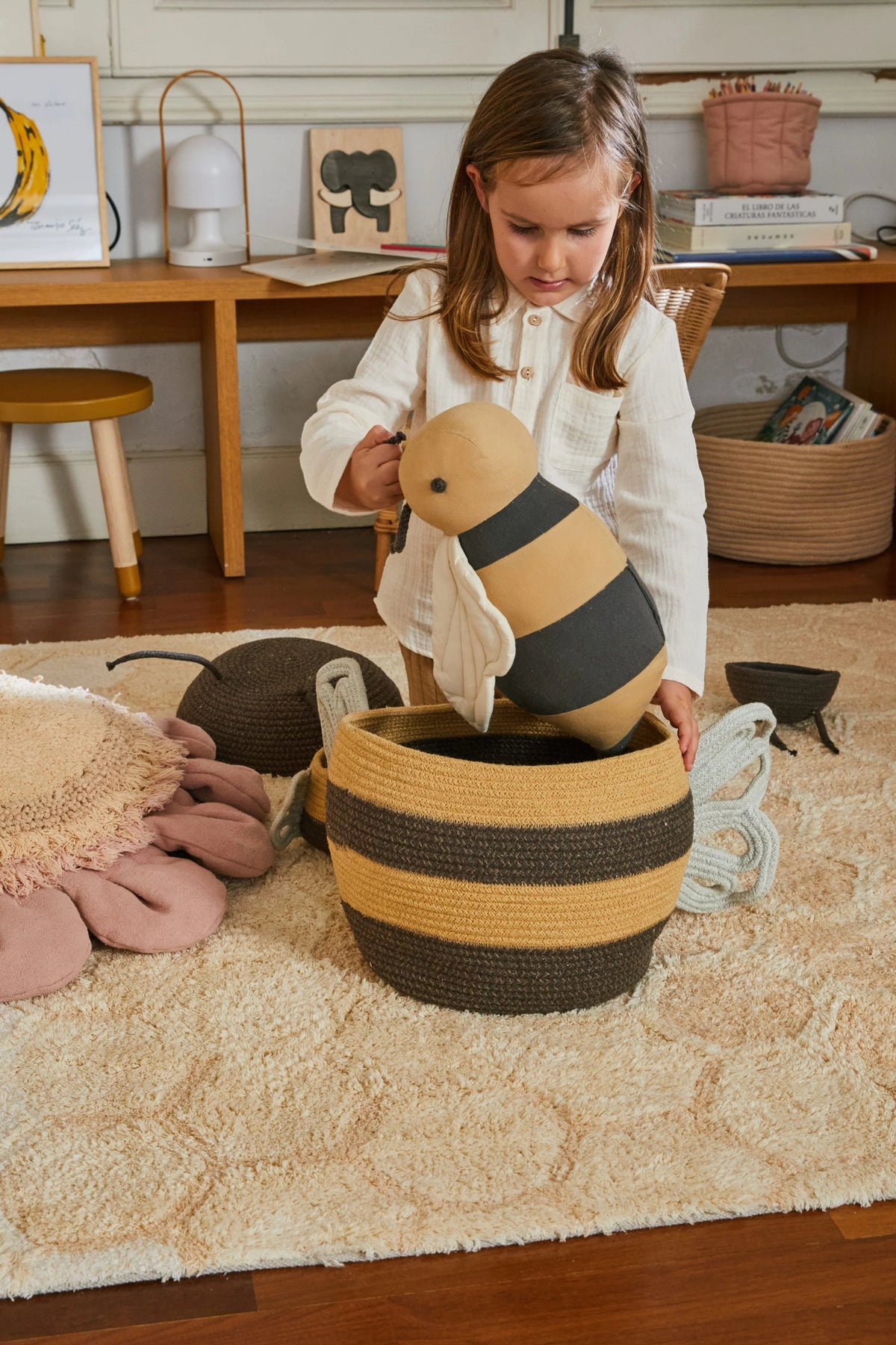 Bee Storage Basket by Lorena Canals - Maude Kids Decor