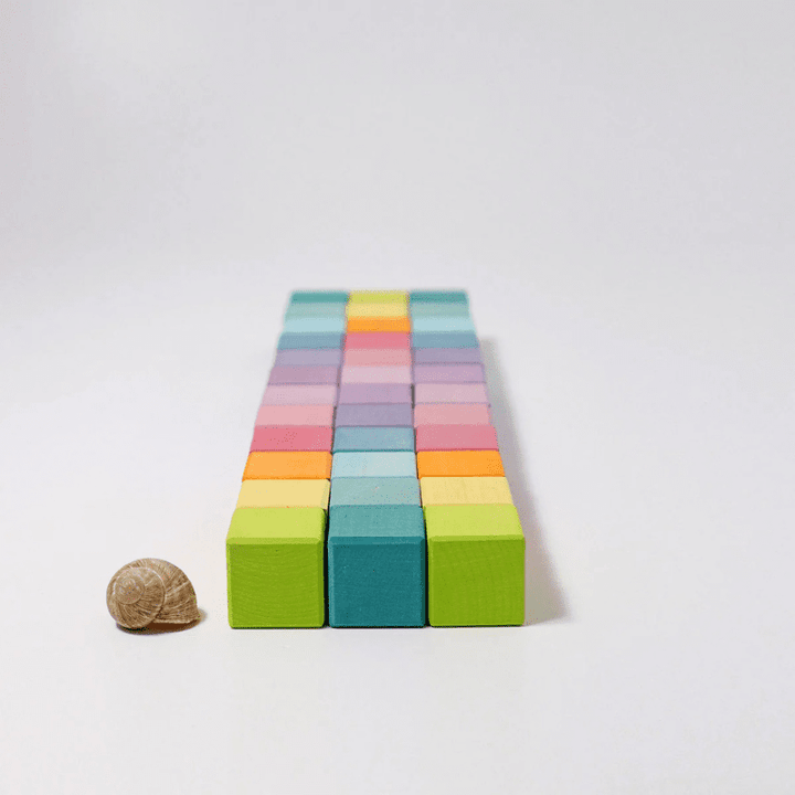 Building Set Squares (36 pcs) | Pastel by Grimms Spiel und Holz Design - Maude Kids Decor