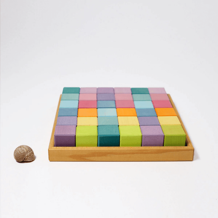 Building Set Squares (36 pcs) | Pastel by Grimms Spiel und Holz Design - Maude Kids Decor